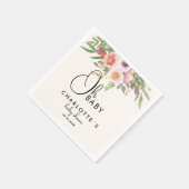 Simple, flowers Baby Shower スタンダードカクテルナプキン (角)