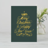 Simple Foil Christmas Card in Green 箔シーズンカード (立ち正面)