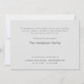 Simple Foliage Funeral Personalized Thank You サンキューカード (裏面)