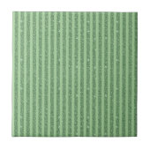 Simple Forest Green Glitter Style Vertical Stripes タイル (正面)