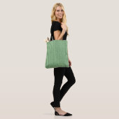 Simple Forest Green Glitter Style Vertical Stripes トートバッグ (モデル)