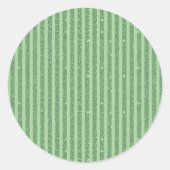 Simple Forest Green Glitter Style Vertical Stripes ラウンドシール (正面)
