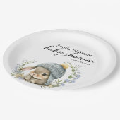 Simple Forest Woodland Baby Shower Paper Plate ペーパープレート (アングル)