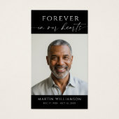 Simple Forever Hearts Photo Funeral Prayer Card (正面)