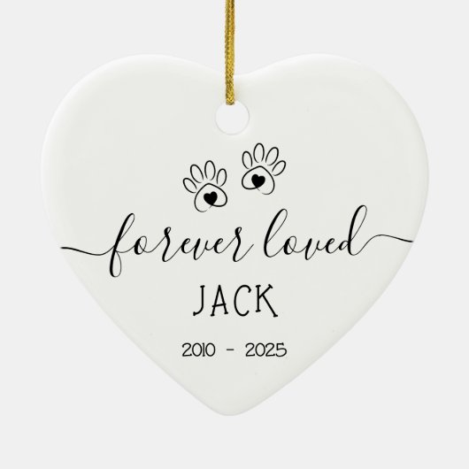 Simple Forever Loved Pet セラミックオーナメント (裏面)