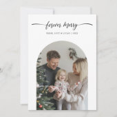 Simple Forever Merry Family Photo Baby Christmas シーズンカード (正面)