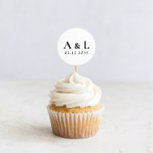 Simple Formal Serif Typography Monogram Wedding ラウンドシール