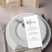 Simple Formal Wedding Menu Card メニュー