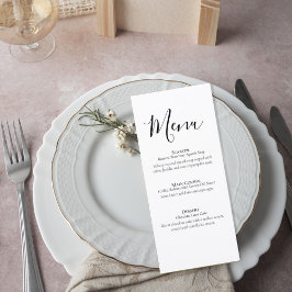 Simple Formal Wedding Menu Card メニュー