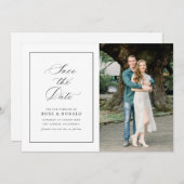 Simple frame elegant script save the date 招待状 (正面/裏面)