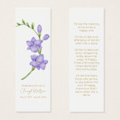 Simple Freesia Funeral Memorial Bookmark (正面&裏面)