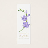 Simple Freesia Funeral Memorial Bookmark (正面)