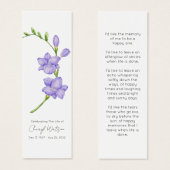 Simple Freesia Funeral Memorial Bookmark (正面&裏面)