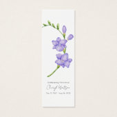 Simple Freesia Funeral Memorial Bookmark (正面)