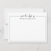 Simple From The Desk Of Navy Blue Border ノートカード (正面)