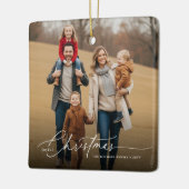 Simple Full Bleed Photo Merry Christmas Holiday セラミックオーナメント (左)