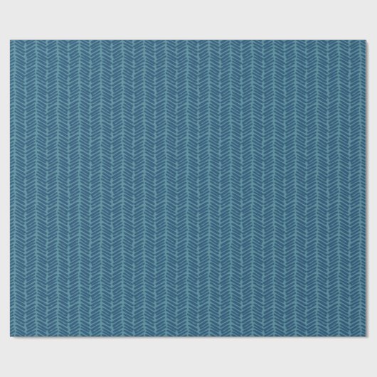 Simple Fun Dark Teal Blue Zigzag Art Pattern ラッピングペーパー (フラット)