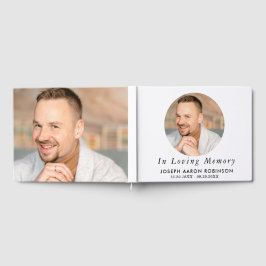 Simple Funeral 2 Photo Modern Memorial Keepsake ゲストブック