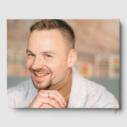 Simple Funeral 2 Photo Modern Memorial Keepsake ゲストブック (裏面)