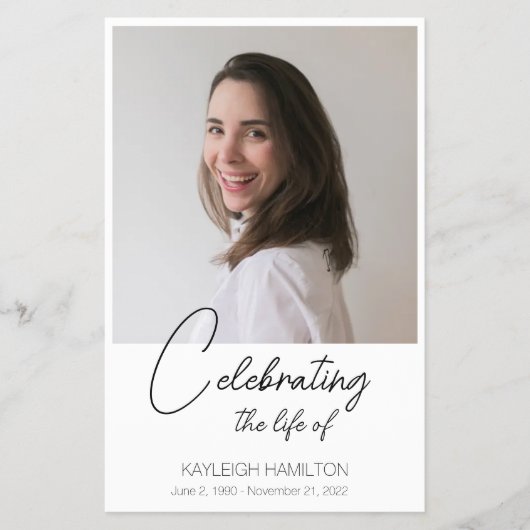 Simple Funeral Celebration of Life Program Budget チラシ (正面)