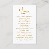Simple Funeral Gold Script Prayer Photo Card 名刺 (裏面)