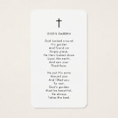 Simple Funeral In Memory Photo Cross Prayer Card (裏面)