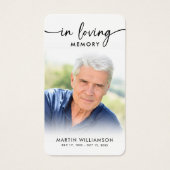 Simple Funeral In Memory Photo Cross Prayer Card (正面)