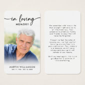 Simple Funeral In Memory Photo Prayer Card (正面&裏面)