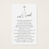 Simple Funeral Memorial Cross Photo Prayer Cards (裏面)