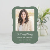 Simple Funeral Memorial Modern Sage Green Cards (スタンド正面)