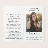 Simple Funeral Memorial Photo Prayer Card (外部フラット)