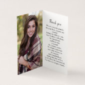 Simple Funeral Memorial Photo Prayer Card (内部)