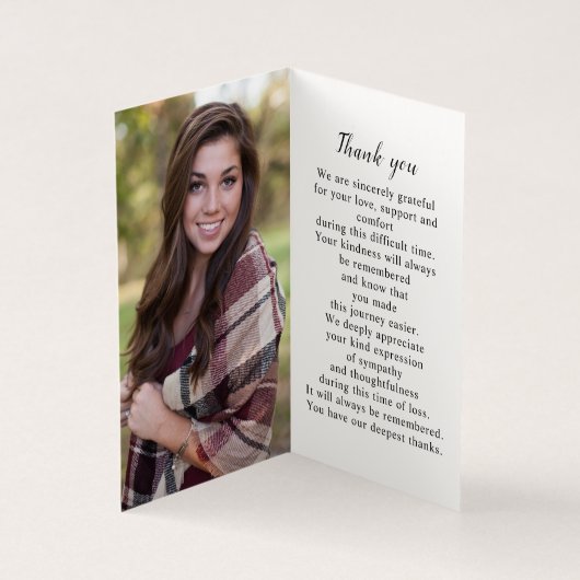 Simple Funeral Memorial Photo Prayer Card (内部)