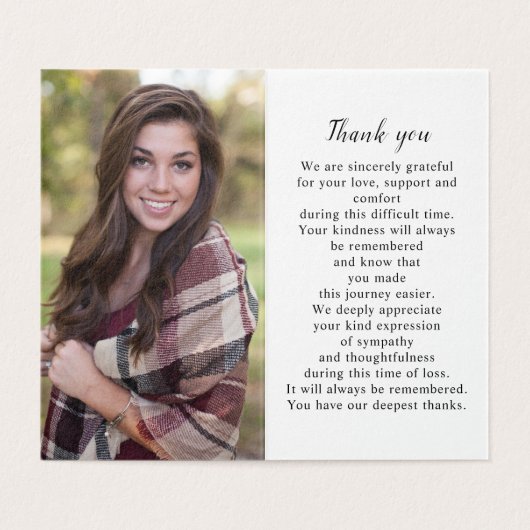 Simple Funeral Memorial Photo Prayer Card (内部フラット)
