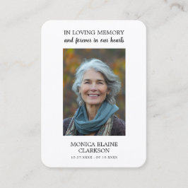 Simple Funeral Memorial Photo Prayer Card 名刺