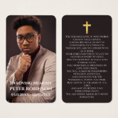 Simple Funeral Memorial Prayer Photo Black Card (正面&裏面)