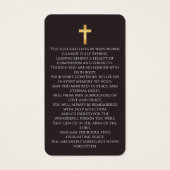Simple Funeral Memorial Prayer Photo Black Card (裏面)