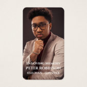 Simple Funeral Memorial Prayer Photo Black Card (正面)