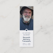 Simple Funeral Memorial Prayer Photo Bookmark Card スキニー名刺 (正面)