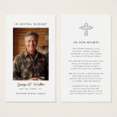 Simple Funeral Memorial Prayer Photo Card (正面&裏面)