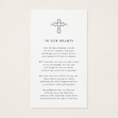 Simple Funeral Memorial Prayer Photo Card (裏面)