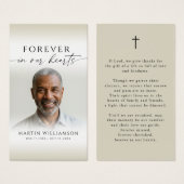 Simple Funeral Memorial Prayer Photo Card (正面&裏面)
