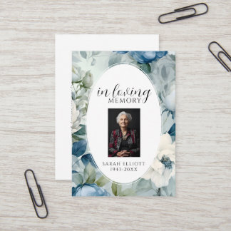 Simple Funeral Memorial Prayer Photo Card 名刺