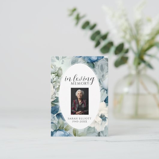 Simple Funeral Memorial Prayer Photo Card 名刺 (スタンド正面)