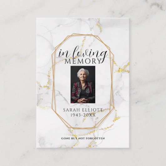 Simple Funeral Memorial Prayer Photo Card 名刺 (正面)