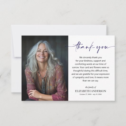 Simple Funeral Photo サンキューカード (正面)