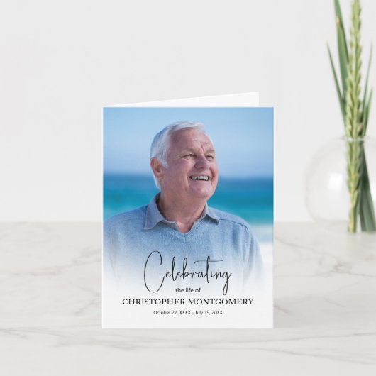 Simple Funeral Photo Folded サンキューカード (正面)