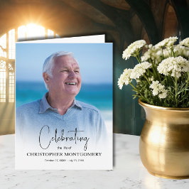 Simple Funeral Photo Folded サンキューカード