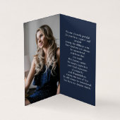 Simple Funeral Photo Folder Blue Prayer Card (内部)