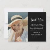 Simple Funeral Photo & Message Memorial サンキューカード (正面)